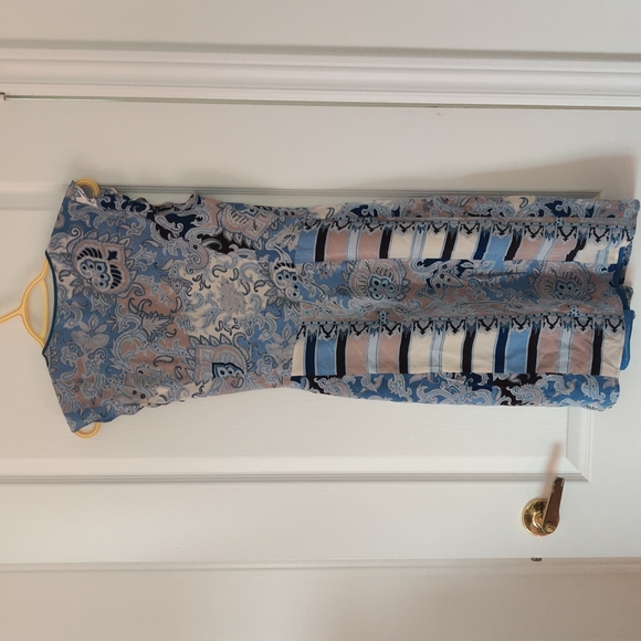 Silk Vintage Wrap Ruffle Dress with paisley pattern - Picture 6 of 7